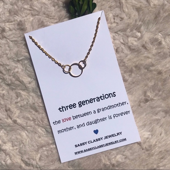 3 Three Generations Circle Necklace Mom Grandma - Picture 2 of 7